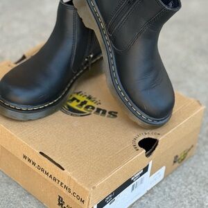 Dr. Martens Kids Black Leather Boots